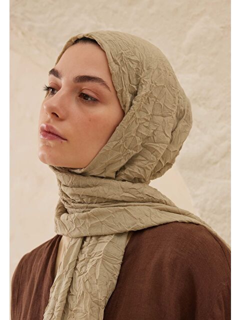 Fresh Scarfs Vual Crash Şal Uçuk Yeşil - S000420273-29460