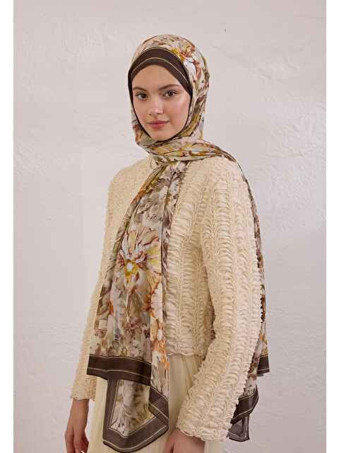Fresh Scarfs Jasmıne Joy Desen Rami Şal Kahve - S000420271-28102