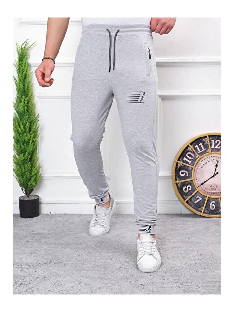 Comstar Erkek Iki Iplik Compact Kumaş Baskılı Manşetli Eşofman