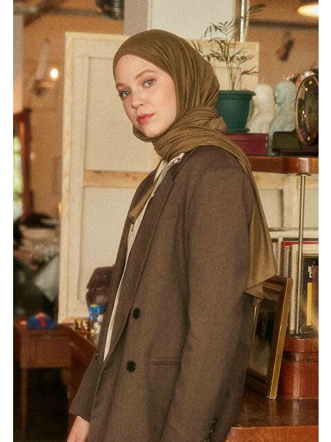 Fresh Scarfs Penye Şal Haki - S000420272-18547