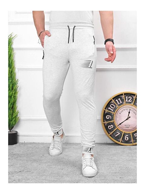 Comstar Erkek Iki Iplik Compact Kumaş Baskılı Manşetli Eşofman