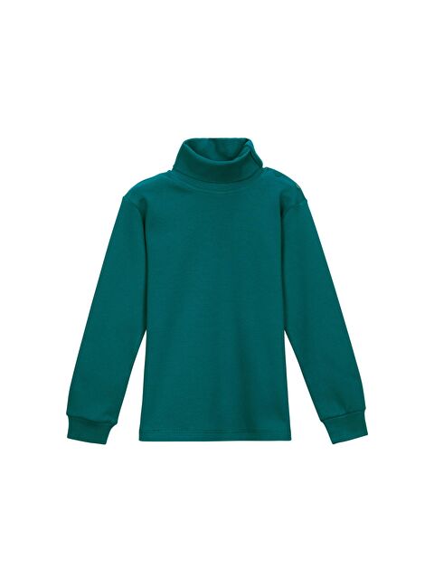 Lovetti Koyu Petrol Kız Çocuk Tam Balıkçı Uzun Kol Çıtçıtlı Tişört - S000053879-20018