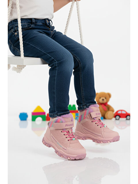 Ayakmod Pembe Kürklü Kaymaz Cırtlı Kız Çocuk Bot 2082 P - S000493052-20024