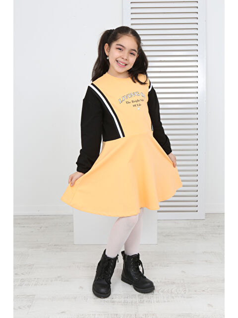 Toontoykids Kız Çocuk Garni Detaylı Baskılı Elbise - S000378385-20013