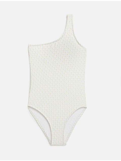 Panço Moeva Kız Çocuk Tek Omuz Beyaz Mayo - S000527293-20063