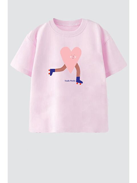 Monila Kız Çocuk Pamuklu Bisiklet Yaka Baskılı T-Shirt - S000518187-20024
