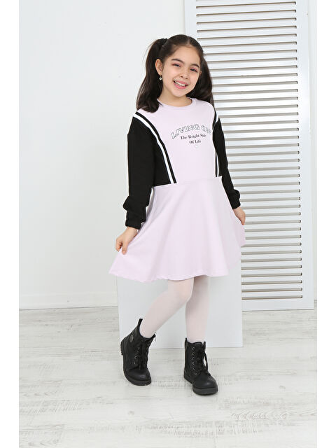 Toontoykids Kız Çocuk Garni Detaylı Baskılı Elbise - S000378385-20024