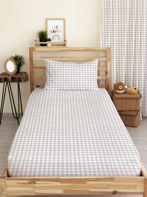 Evmila Pötikare Desenli Baskılı Tek Kişilik Ve Bebek Boy Lastikli Çarşaf Seti Beyaz - S000291358-23173