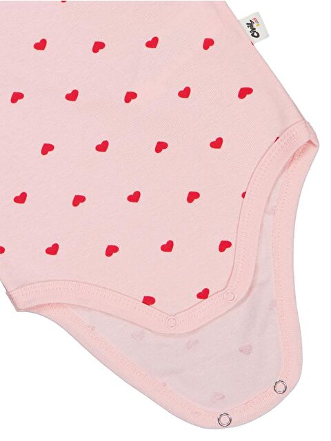 Civil Baby Kalp Baskılı 1-36 Ay Çıtçıtlı Badi - Pembe 1-3 Ay - S000483063-20024