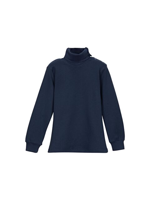 Lovetti Açık Lacivert Kız Çocuk Tam Balıkçı Uzun Kol Çıtçıtlı Tişört - S000053879-19459