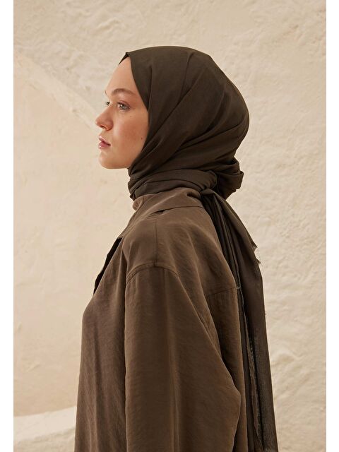 Fresh Scarfs İnce Pamuk Vual Şal Kömür - S000420394-19351