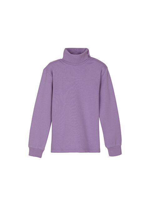 Lovetti Lila Kız Çocuk Tam Balıkçı Uzun Kol Çıtçıtlı Tişört - S000053879-17878