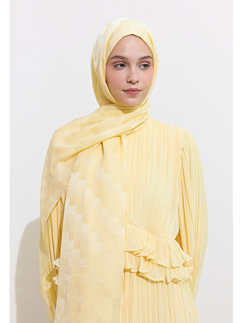 Fresh Scarfs Nori İpek Jakar Şal Butter Yellow - S000417174-20072