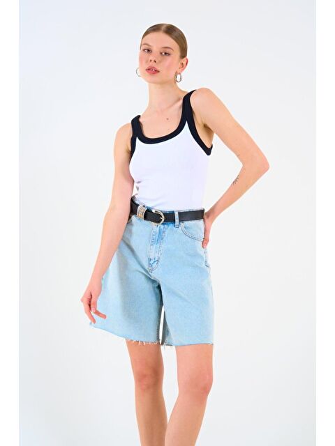 Jane's İki Renkli Atlet - Beyaz-Siyah