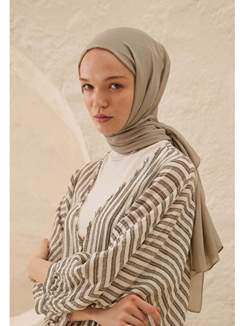 Fresh Scarfs Rami Viskon Şal Koyu Bej - S000420268-19933