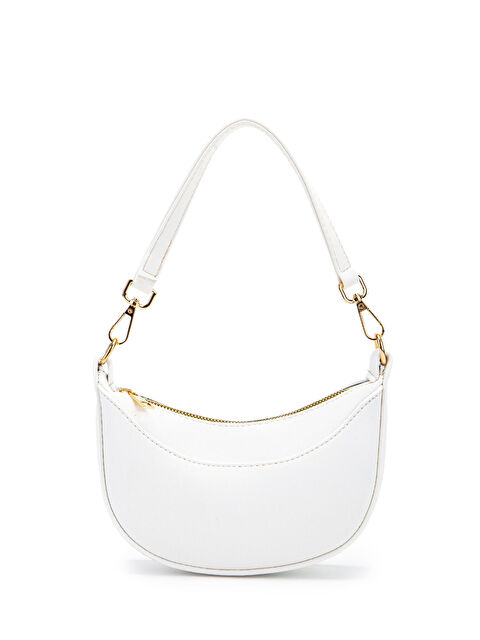 Minebag Mini Yarım Ay Tasarım Alisa Kadın El Ve Çapraz Çanta Beyaz