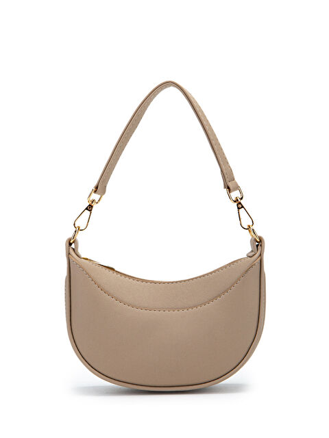 Minebag Mini Yarım Ay Tasarım Alisa Kadın El Ve Çapraz Çanta Bej