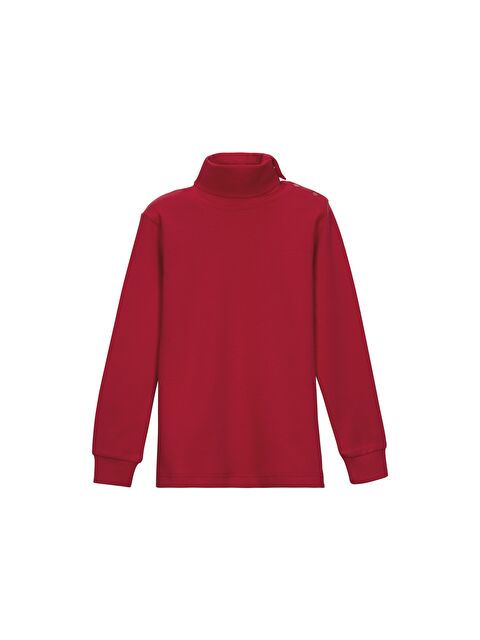 Lovetti Açık Kırmızı Kız Çocuk Tam Balıkçı Uzun Kol Çıtçıtlı Tişört - S000053879-20043