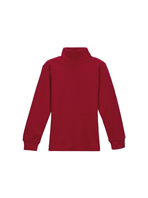 Lovetti Kırmızı Kız Çocuk Tam Balıkçı Uzun Kol Çıtçıtlı Tişört - S000053879-20045