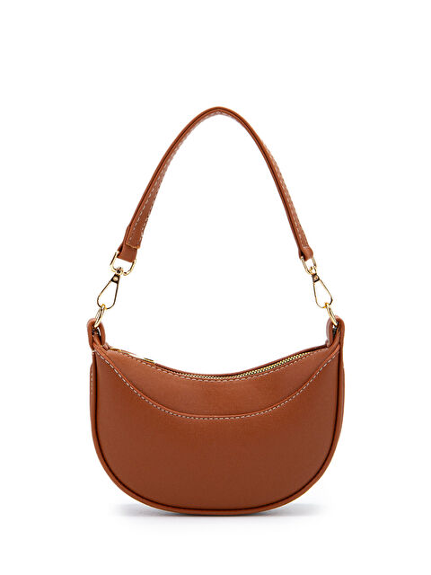 Minebag Mini Yarım Ay Tasarım Alisa Kadın El Ve Çapraz Çanta Taba