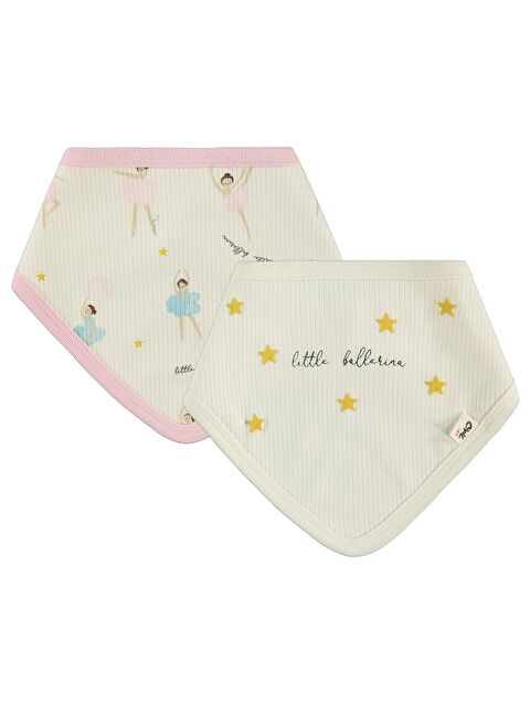 Civil Baby Balerin Empirme Baskılı Mama Önlüğü - Ekru Standart - S000504433-19965