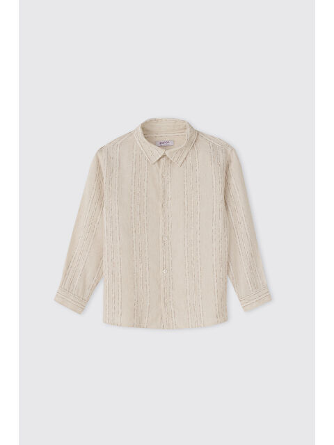 Panço Erkek Çocuk Uzun Kollu Bej Gömlek - S000524422-19928