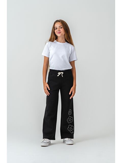 Mışıl Kids 3 İp Çiçek Nakışlı Kız Çocuk Eşofman Altı - S000486490-19351