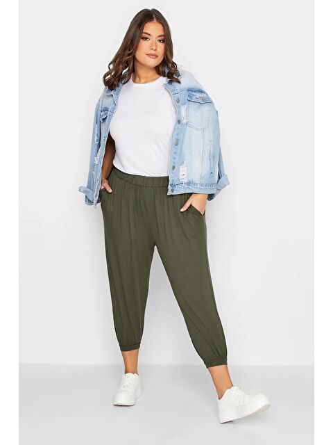 Stil Diva Büyük Beden Paçası ve Beli Lastik Detaylı Cepli Jogger Pantolon 144781 - S000196720-18547