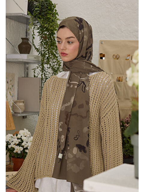Fresh Scarfs Aura Desen Şal Vizon - S000420351-26429