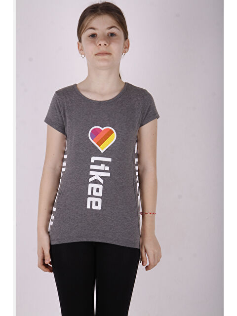 Toontoykids Kız Çocuk Likee Baskılı Tişört