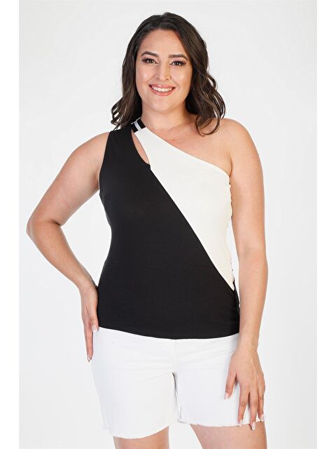 Mylinemoda Tek Omuzlu Ribanalı Top - S000239234-19351