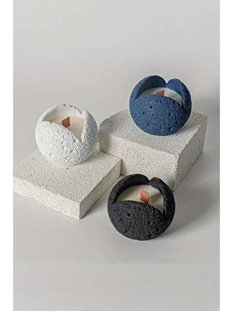 Havalı Tasarım Beyaz Meteor Desenli Mum - S000322119-20063