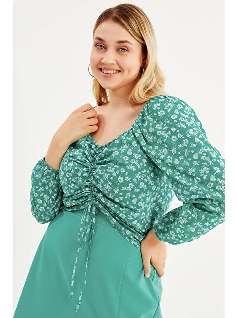 Mylinemoda Kalp Yaka Büzgülü Top - S000239200-18194