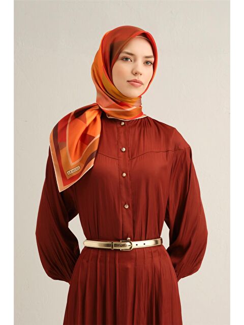 ARMİNE Geometrik Desenli Saf İpek Sura Eşarp 9331 33 - S000500539-22000