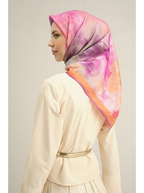 ARMİNE Çiçek Desenli Saf İpek Sura Eşarp 9310 84 - S000500462-20031