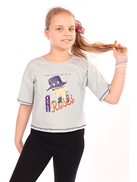 Toontoykids Kız Çocuk Roses Yazı Baskılı Tişört