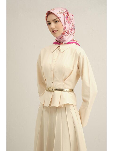 ARMİNE Klasik Desenli Saf İpek Twill Eşarp 9316 50 - S000500671-20031