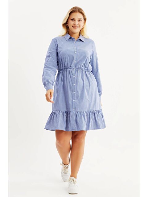 Mylinemoda Fırfırlı Gömlek Elbise - S000239201-17234