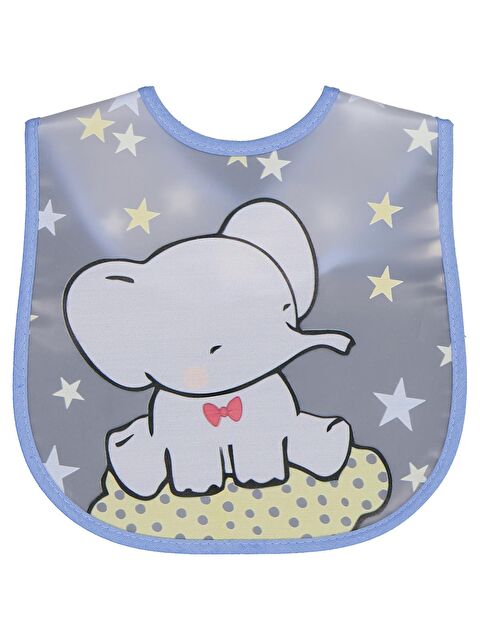 Civil Baby Papyonlu Fil Baskılı Mama Önlüğü - Mavi Standart - S000504442-17234