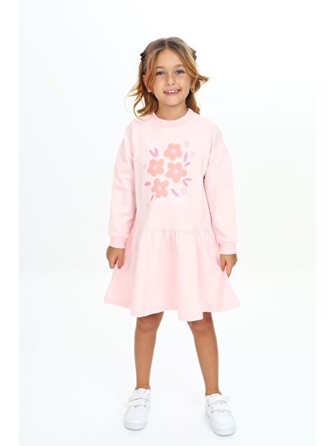 Toontoykids Kız Çocuk Baskılı Elbise