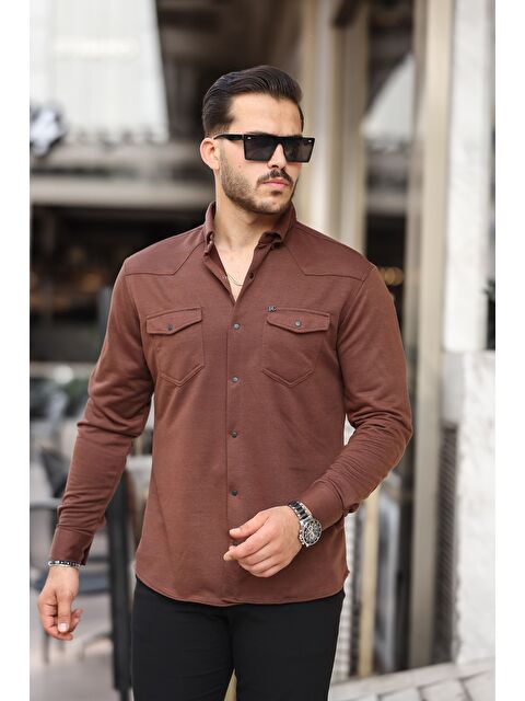 Comstar Çıtçıtlı Çift Cep Kışlık Gömlek - S000269658-19413