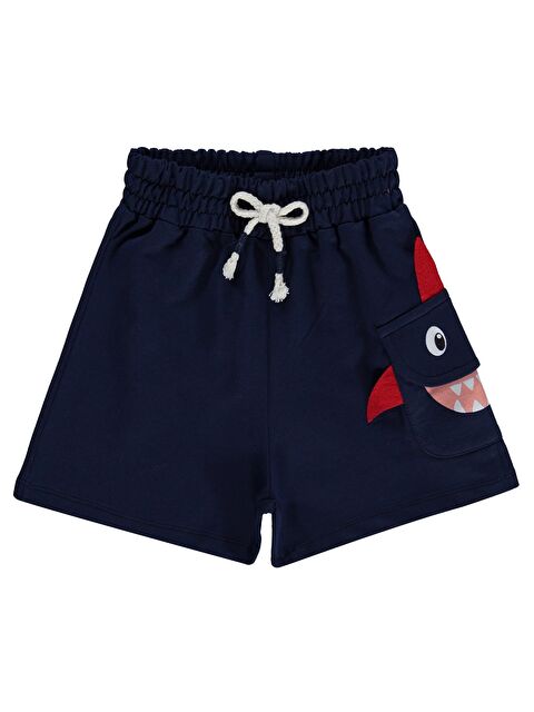 Civil Boys Köpekbalığı Nakışlı 2-5 Yaş Şort - Lacivert