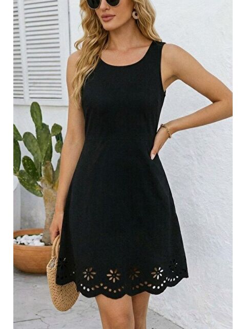 Jane's Kadın Askılı Yuvarlak Yakalı çiçek Desenli Ithal Krep Kısa Elbise