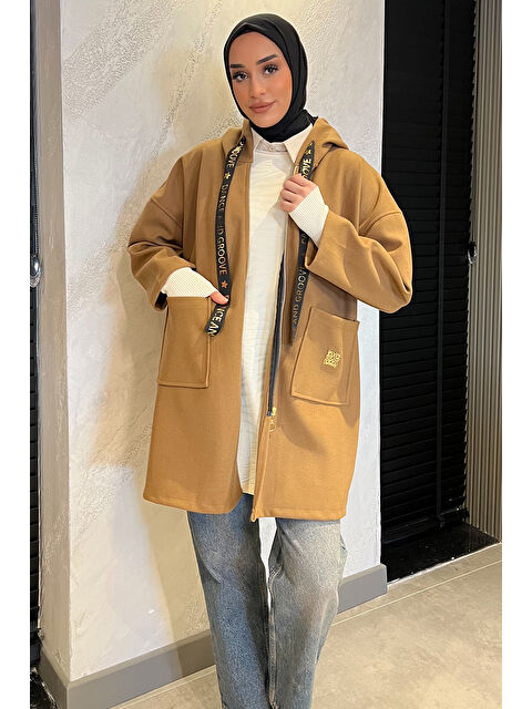 Julude Kapüşonlu Fermuarlı Tesettür Ceket - S000326606-19966
