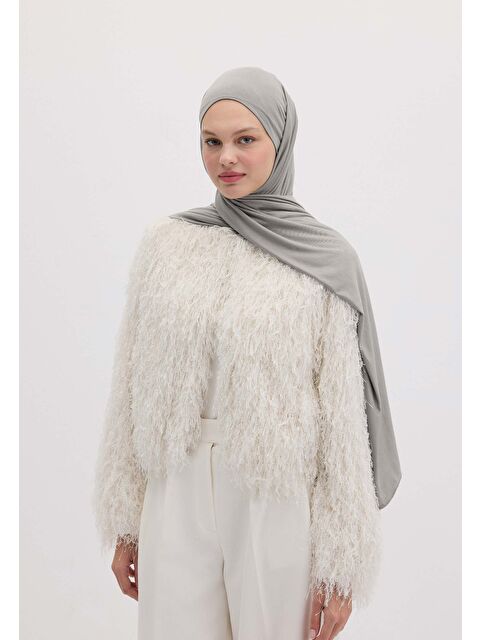 Fresh Scarfs Bambu Penye Şal Füme - S000420294-33408