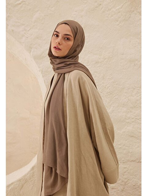 Fresh Scarfs Rami Viskon Şal Koyu Vizon - S000420268-9561