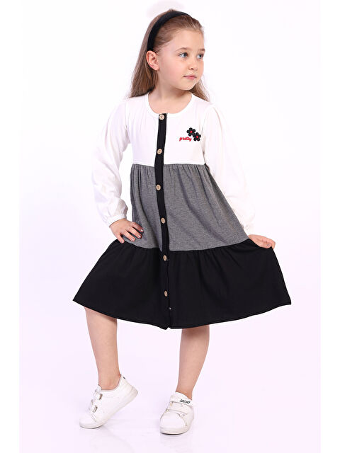Toontoykids Kız Çocuk Göğsü Pretty Nakışlı Elbise - S000420083-19965