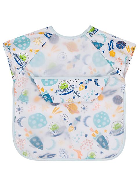 Civil Baby Kısa Kollu Space Baskılı Mama Önlüğü - Ekru Standart - S000504444-19965