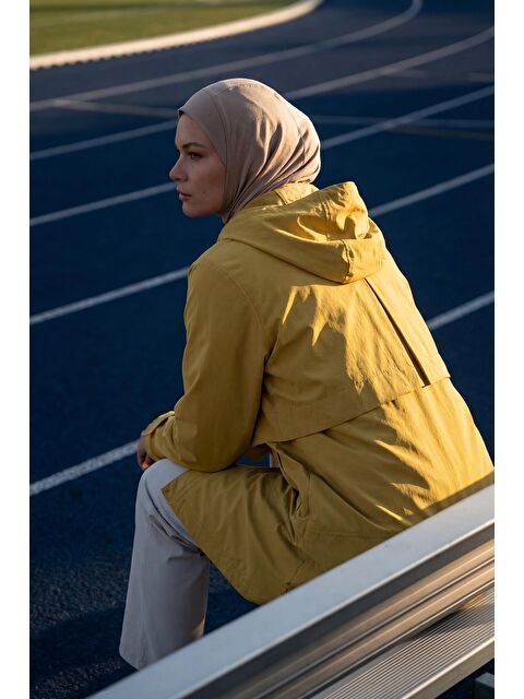 Haşema Active H-Per Fit Kapüşonlu Sarı Tesettür Yürüyüş Ceketi Act-42 - S000490405-20072