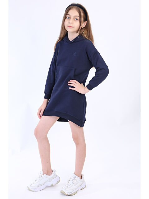 Toontoykids Kız Çocuk Kapüşonlu Cepli Elbise - S000420082-21164